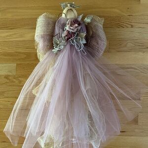 Holiday Angel Door Wall Hanging Handmade Pink 26"